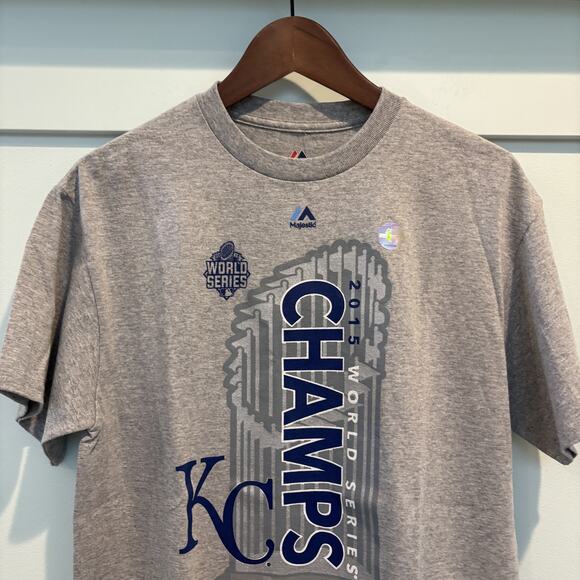 NWT Kansas City Royals Shirt Men Med MLB Baseball 2015 World Series Champs Tee - Picture 4 of 15